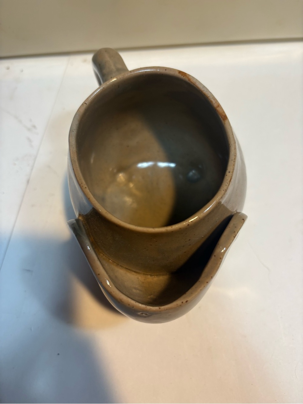 retired Urban Outfitters ceramic elephant mug speckled brown glaze trunk handle - Picture 4 of 11